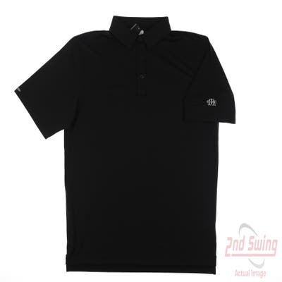 New W/ Logo Mens Straight Down Polo X-Large XL Black MSRP $80