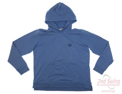 New W/ Logo Womens Peter Millar Long Sleeve Hoodie Medium M Blue MSRP $100