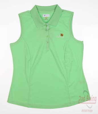 New W/ Logo Womens Greg Norman Golf Sleeveless Polo Small S Green MSRP $39