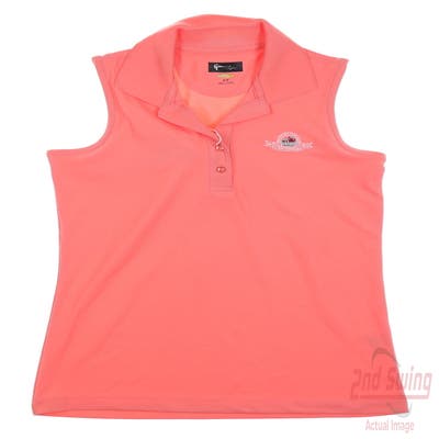 New W/ Logo Womens Greg Norman Golf Sleeveless Polo Small S Pink MSRP $39