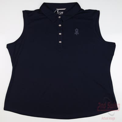 New W/ Logo Womens Cutter & Buck Golf Sleeveless Polo X-Large XL Navy Blue MSRP $45
