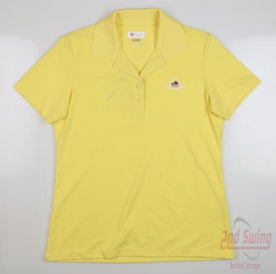 New W/ Logo Womens Greg Norman Golf Polo Small S Yellow MSRP $45