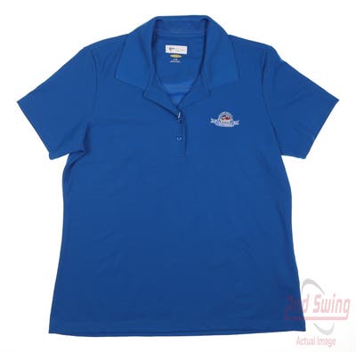 New W/ Logo Womens Greg Norman Golf Polo Large L Blue MSRP $40
