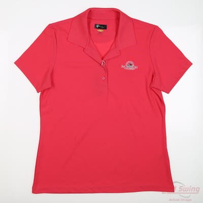 New W/ Logo Womens Greg Norman Golf Polo Medium M Pink MSRP $45