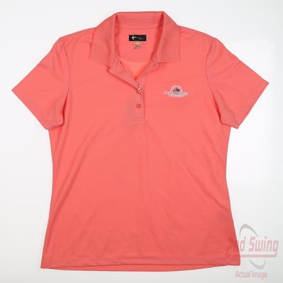 New W/ Logo Womens Greg Norman Golf Polo Medium M Pink MSRP $45
