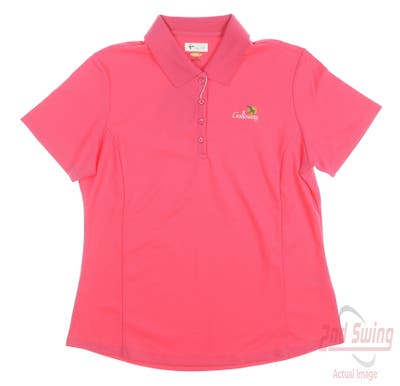 New W/ Logo Womens Greg Norman Golf Polo Large L Pink MSRP $40
