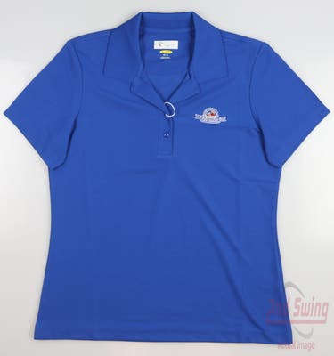 New W/ Logo Womens Greg Norman Golf Polo Medium M Blue MSRP $45