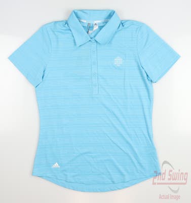 New W/ Logo Womens Adidas Golf Polo Small S Blue MSRP $60