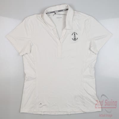 New W/ Logo Womens Adidas Golf Polo Large L White MSRP $60