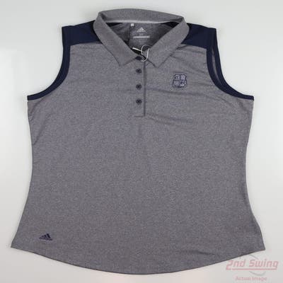 New W/ Logo Womens Adidas Golf Sleeveless Polo Small S Navy Blue MSRP $55