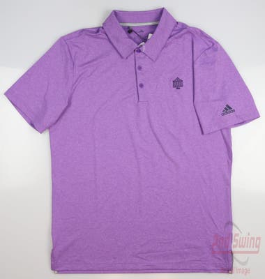 New W/ Logo Mens Adidas Golf Polo Medium M Purple MSRP $65