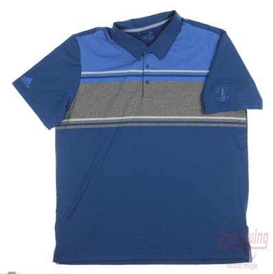 New W/ Logo Mens Adidas Golf Polo X-Large XL Blue MSRP $65