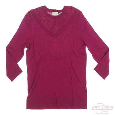 New Womens EP Pro Golf Long Sleeve V-Neck Small S Purple MSRP $80