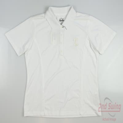 New W/ Logo Womens EP Pro Golf Polo Large L White MSRP $65