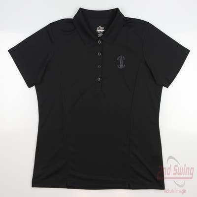 New W/ Logo Womens EP Pro Golf Polo Large L Black MSRP $65