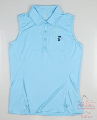 New W/ Logo Womens EP NY Golf Sleeveless Polo Small S Blue MSRP $80
