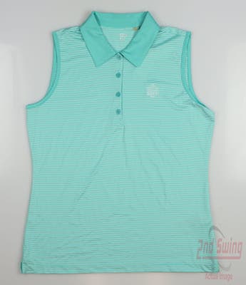 New W/ Logo Womens EP NY Golf Sleeveless Polo Small S Green MSRP $80