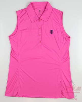 New W/ Logo Womens EP NY Golf Sleeveless Polo Small S Pink MSRP $80