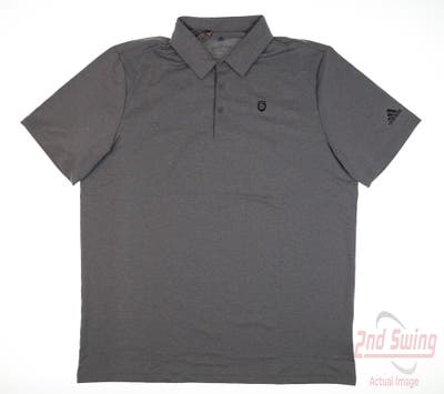 New W/ Logo Mens Adidas Polo X-Large XL Gray MSRP $80