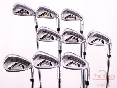 Ping I25 Iron Set 4-PW AW SW Ping CFS Steel Stiff Right Handed Green Dot 38.25in