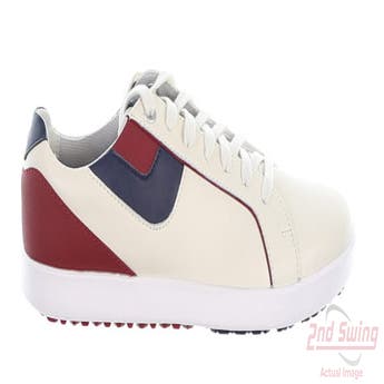 New Womens Golf Shoe Footjoy Links Medium 9 Almond Burgundy MSRP $130 98149