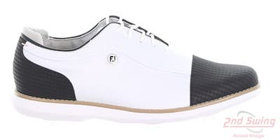 New Womens Golf Shoe Footjoy 2021 Traditions Medium 7 White/Black MSRP $100 97912