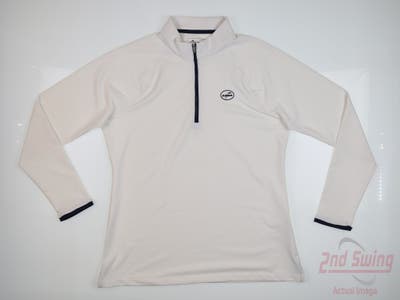New W/ Logo Womens Peter Millar 1/4 Zip Pullover Large L White MSRP $125