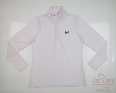 New W/ Logo Womens Peter Millar 1/4 Zip Pullover Medium M White MSRP $135