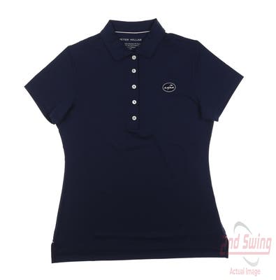 New W/ Logo Womens Peter Millar Polo Small S Navy Blue MSRP $100