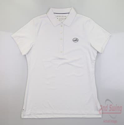 New W/ Logo Womens Peter Millar Polo Small S White MSRP $100
