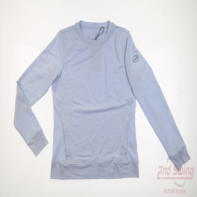 New W/ Logo Womens Zero Restriction Sweatshirt Small S Blue MSRP $140