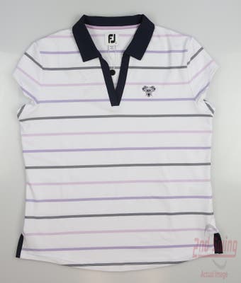 New W/ Logo Womens Footjoy Golf Polo Large L Purple MSRP $75