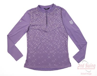 New W/ Logo Womens Level Wear 1/4 Zip Pullover Small S Purple MSRP $89