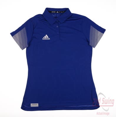 New Womens Adidas Polo Large L Blue MSRP $70