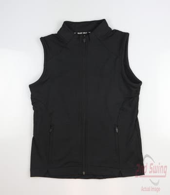 New Womens Puma Heather Full-Zip Vest Small S Black MSRP $70
