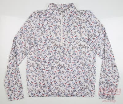 New Womens Puma Floral Cloudspun 1/4 Zip Pullover Small S Multi MSRP $70