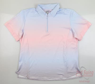 New Womens Lucky In Love Golf Polo X-Large XL Multi MSRP $72