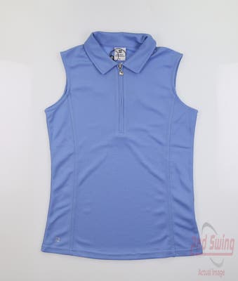 New Womens Daily Sports Sleeveless Polo X-Small XS Blue MSRP $70