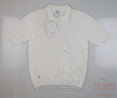 New Womens Daily Sports Polo Large L White MSRP $100