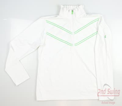 New W/ Logo Womens Ralph Lauren Golf 1/4 Zip Pullover Large L White MSRP $150