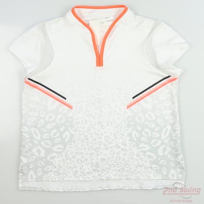 New Womens Lucky In Love Polo Large L White MSRP $35