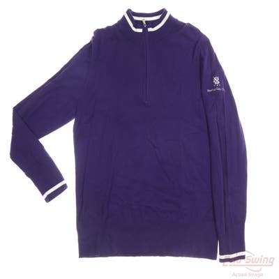 New W/ Logo Womens Cutter & Buck 1/4 Zip Sweater XX-Large XXL Purple MSRP $97