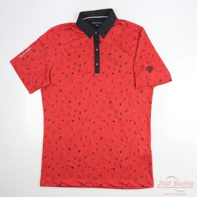 New W/ Logo Mens Galvin Green Polo Small S Red MSRP $109
