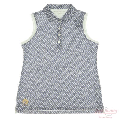 New W/ Logo Womens Peter Millar Sleeveless Polo Medium M Multi MSRP $107