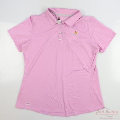 New W/ Logo Womens Adidas Polo Large L Pink MSRP $65