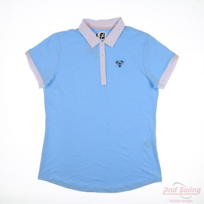 New W/ Logo Womens Footjoy Polo Large L Blue MSRP $94