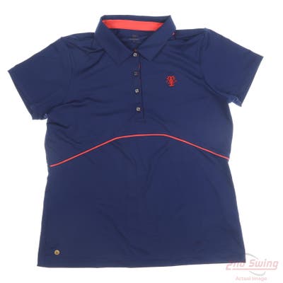 New W/ Logo Womens EP NY Polo Large L Navy Blue MSRP $80