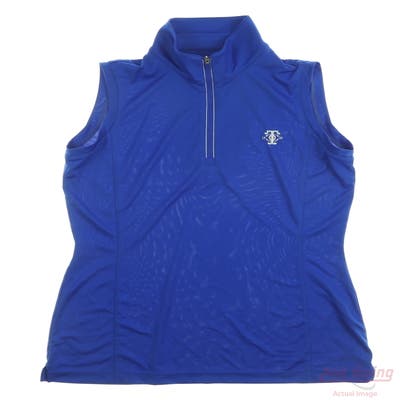 New W/ Logo Womens EP NY Sleeveless Polo X-Small XS Blue MSRP $65