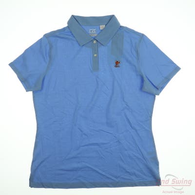 New W/ Logo Womens Cutter & Buck Polo Large L Blue MSRP $50