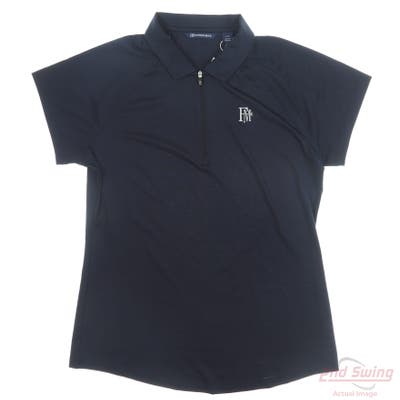 New W/ Logo Womens Cutter & Buck Polo Large L Navy Blue MSRP $62